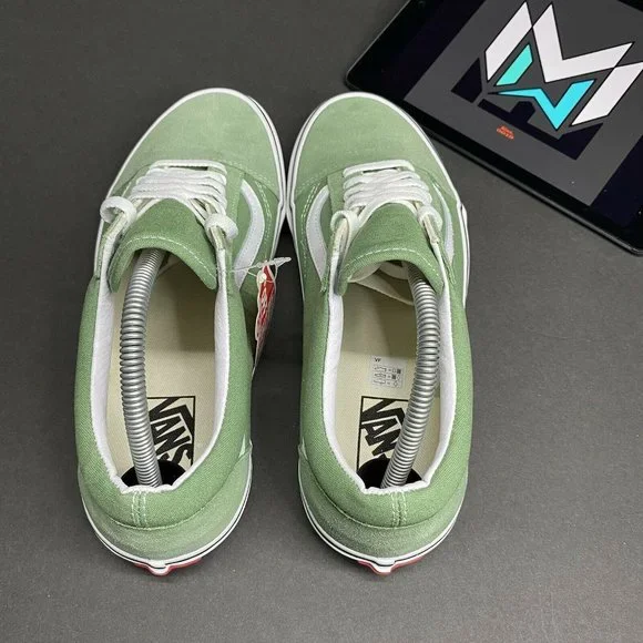 Vans Old Skool Shale Green White VN0A3WKT4G6 Men’s Sizes VTG Vintage Rare - Picture 3 of 12